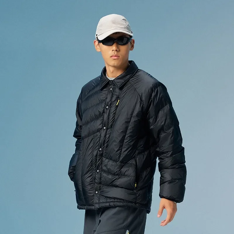 Men's & Women's Water-Repellent Down Jacket - Warm & Breathable Quilted Shirt Coat with 90% Down Fill for Winter Commuting