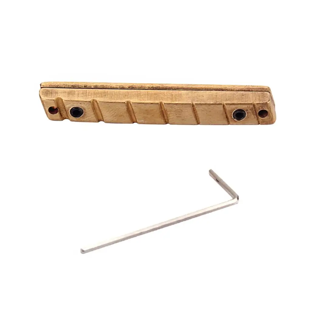 50mm Brass Guitar Nut Precision Bridge Nut Guitar Parts for 7 String Electric Guitar Sustain and Tone view 2