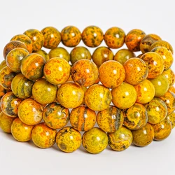 Natural Bumblebee Jasper Mustard Yellow Gemstone Grade AAA Round 8MM Loose Beads For Jewelry Making DIY Bracelet Necklace