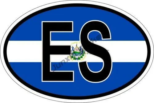 El Salvador Sticker El Salvador Shield Country Code ES Flag Pirate Decal Waterproof Decals PVC Accessories Canoeing Decal