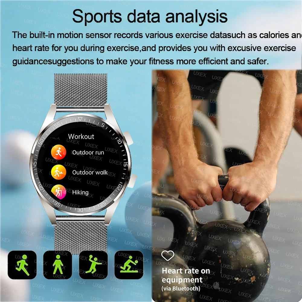 الساعات الذكية الكلاسيكية الرجال النساء HD شاشة بلوتوث دعوة GPS المقتفي الصحة المقتفي هدية عيد Diy بها بنفسك الوجه الساعات متعددة الوظائف #5