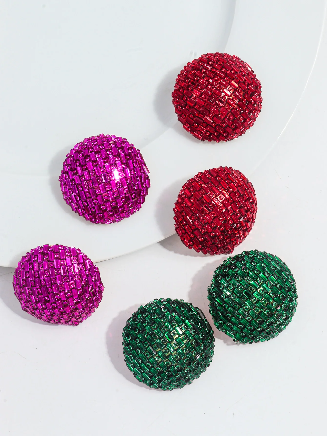 Luxury Crystal Extra Large Circle Stud Earrings for Women New Bling 43mm Round Statement Earring Wedding Party Jewelry Gifts