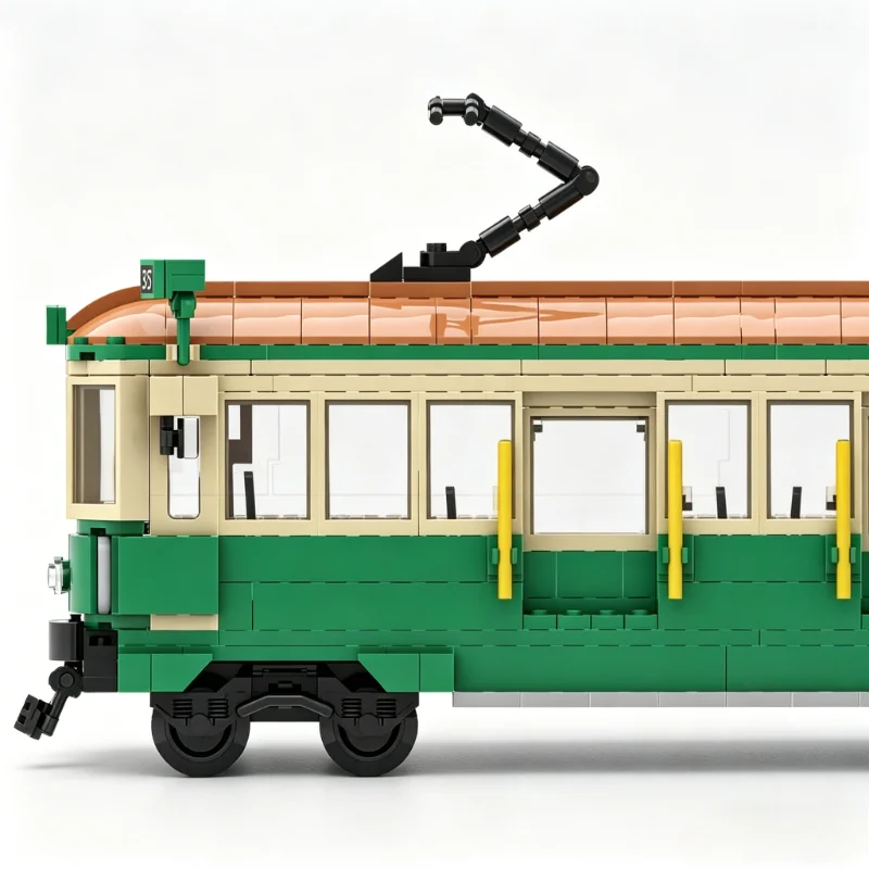 NEW 635 PCS MOC City Tram Vehicle Model Custom Building Blocks DIY Educational Assembly Toy For Collection Display Birthday Gift