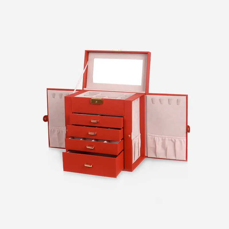 Drawer Jewelry Box Large Ring Necklace Bracelet Jewelry Box Organizer Earrings Display Stand Portable Women Accessories Storage