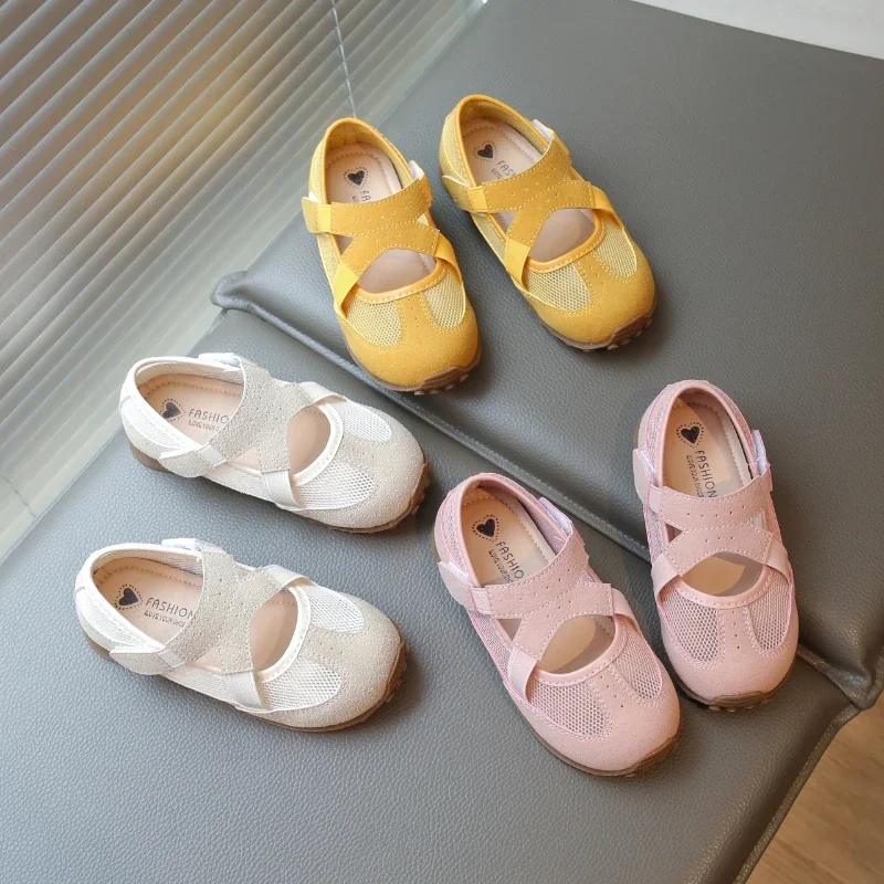 

2025 Summer New Children Casual Sneakers for Girls Fashion Korean Style Soft Bottom Anti-slippery Versatile Sports Beach Shoes