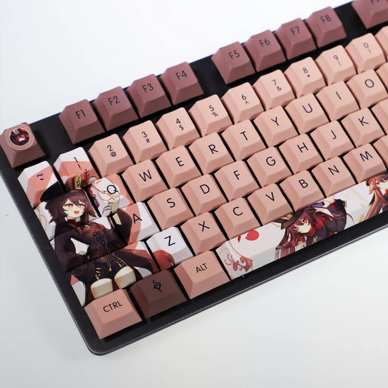 Anime ใหม่เกม Genshin Impact Hu เต่า108คีย์ Dye ระเหิด PBT คีย์บอร์ด Keycap สำหรับคีย์บอร์ดเครื่องกล