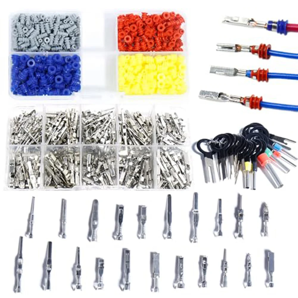 618個の自動車用コネクタキット（200個の端子箱と防水シール付き、各種車両対応）