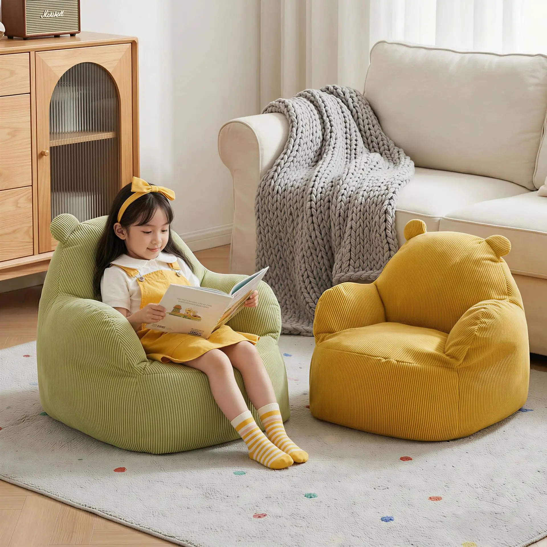 Cute small sofa for lazy reading, single living room leisure seat