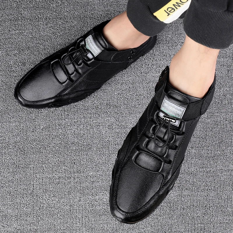 

Fashionable Quality Anti Slip Wear-resistant Sports Casual Leather Shoes Brand Versatile Men Leather Shoes Comfort Driving Shoes
