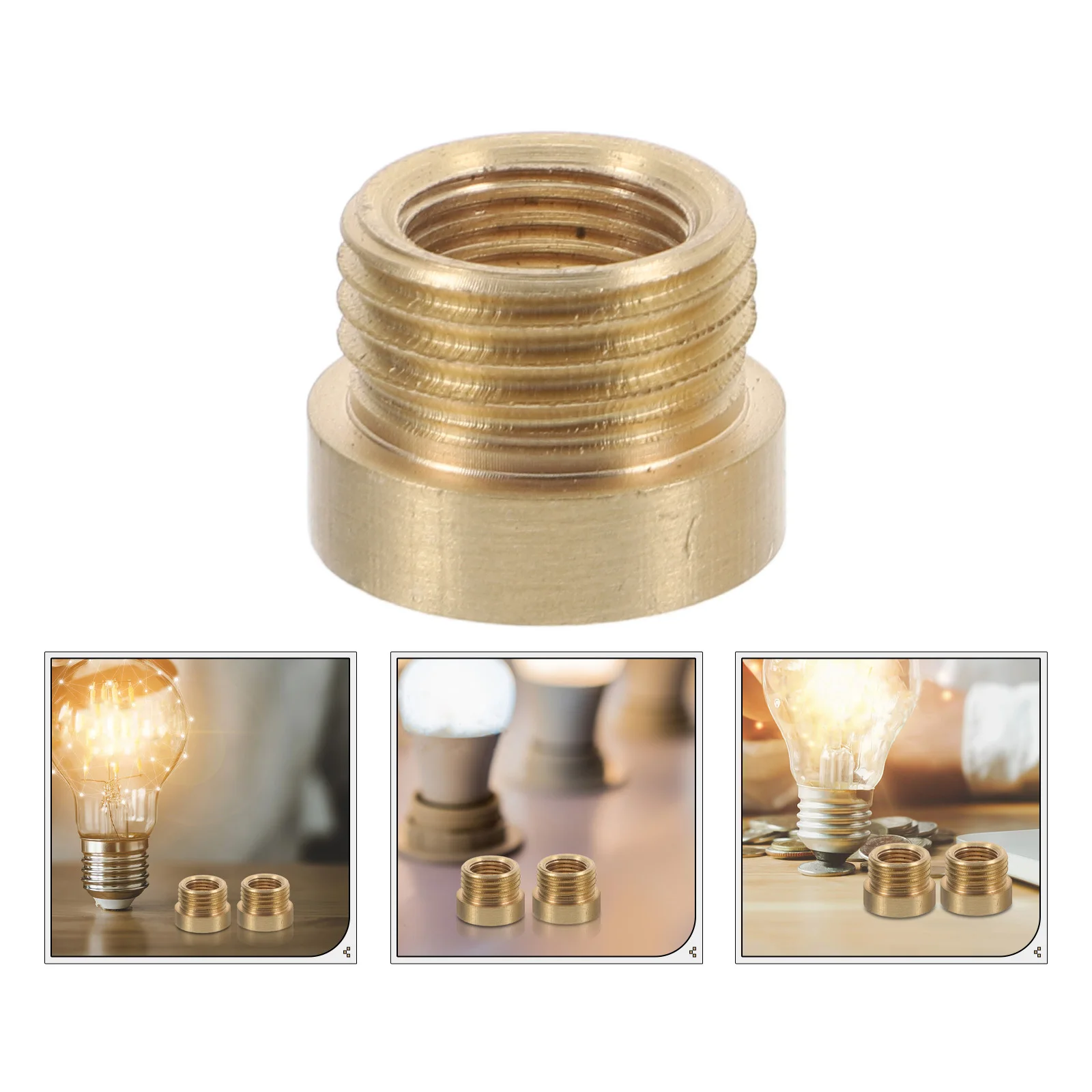 

8Pcs Metal Copper Lamp Fixture Accessory to M10 Thread Reducer Adapter Sleeve Insert Nut for Bulb Socket Repair