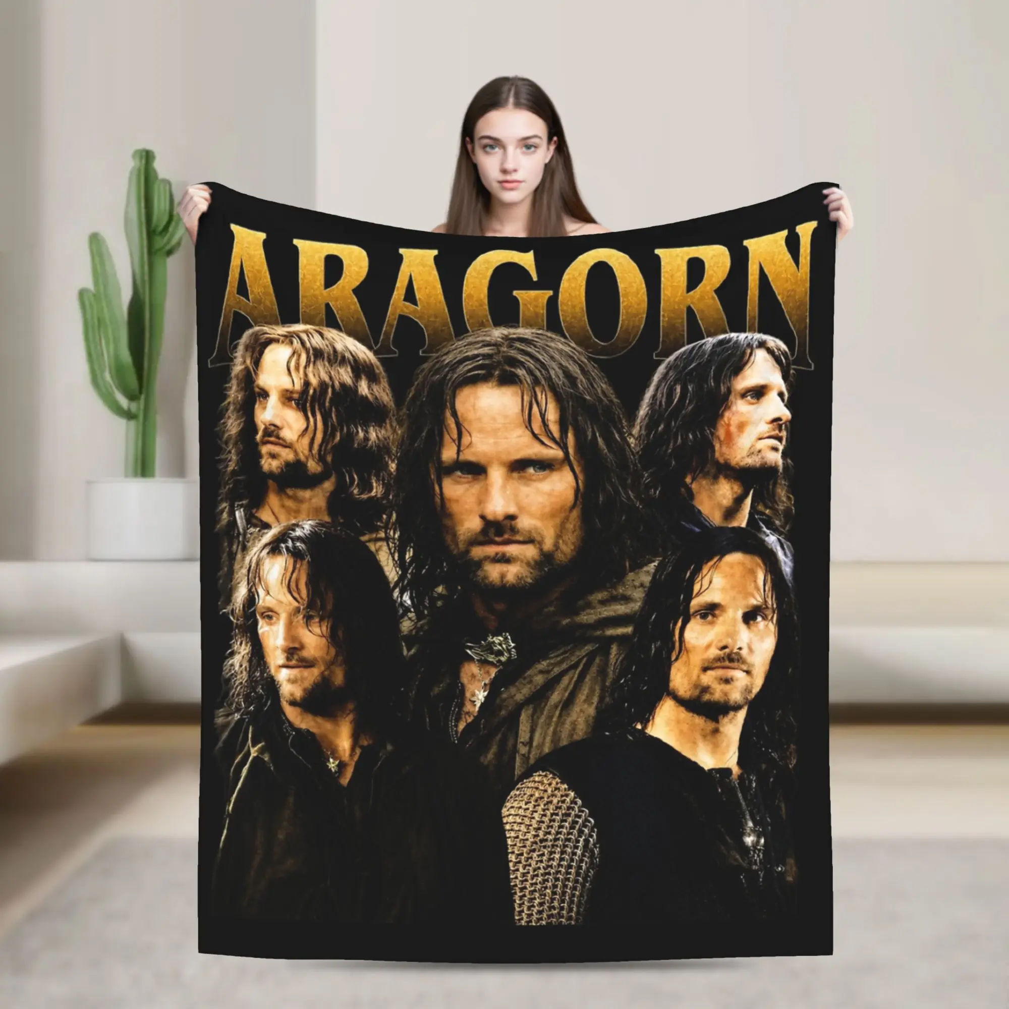 Lonely Penguin L-Lords Of The R-Rings Aragorn Blanket Flannel Print  Lightweight Throw Blanket for Bed Car Bedspreads