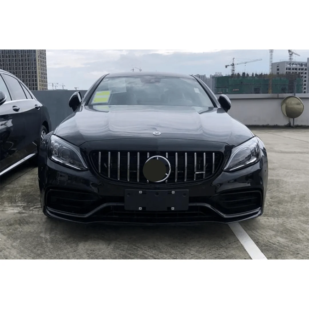 Glossy Black Mesh Front Grille For Mercedes Benz W204 C63 2008-2014 C Class Upgrade Styling Accessories view 4