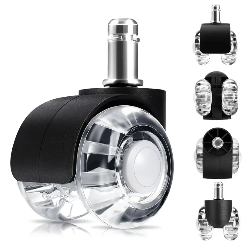 

AUAU-Набор колес для офисного стула из 5 шт., колеса для офисных стульев, вращение на 360 градусов без царапин, колеса для настольного стула для ковра