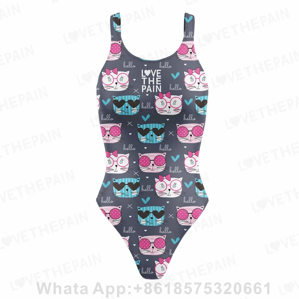 Love The Pain Badmode Dames Print Eendelig Badpak Vrouwen Sport Badpak Strandkleding Bodysuit