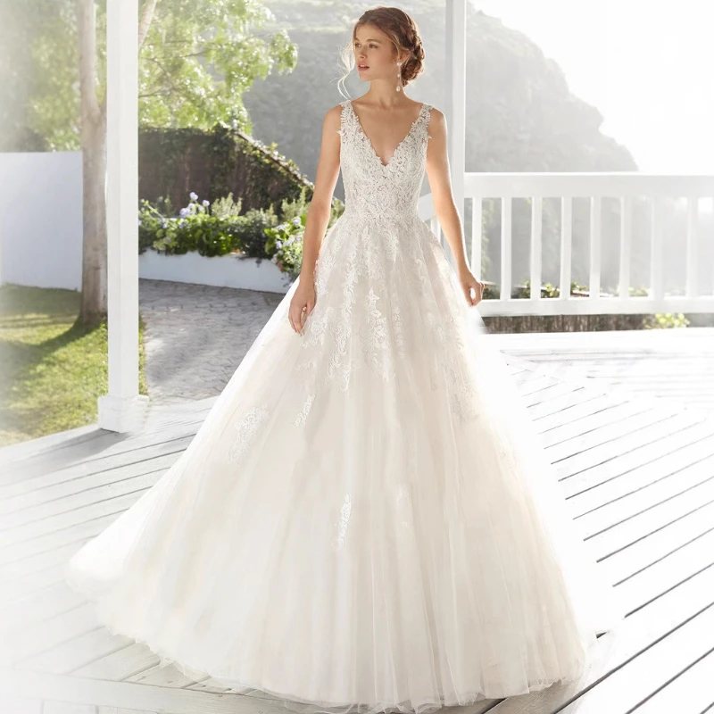 GIYSILE Customized Wedding Dress Luxury 2025 Luxury Sexy V-neck Court Train Backless Ball Gown Princess Backless Wedding Dresses