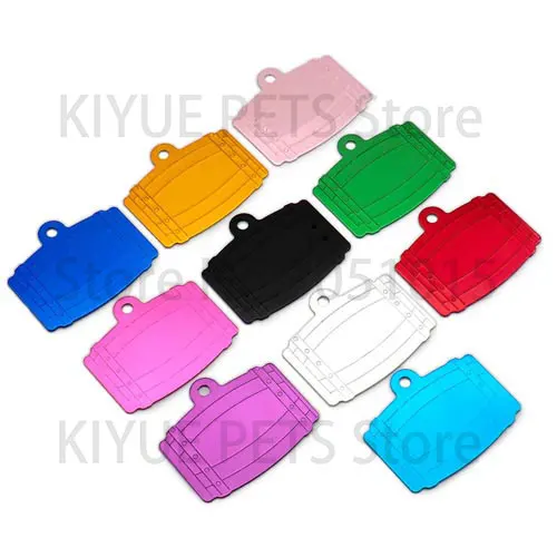 

100PCS Dog Tag ID Pendant, Bucket-Shaped Aluminum Pendant, Blank Nameplate Pendant, Souvenir Accessory