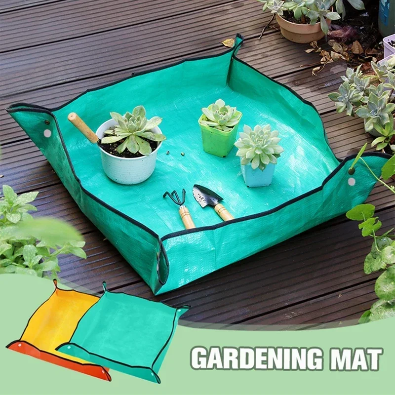 Gardening Mat PE Square Plant Pad Waterproof for Transplanting Flower Pots Potting Mat Foldable Garden Repotting Anti-dirty Tarp