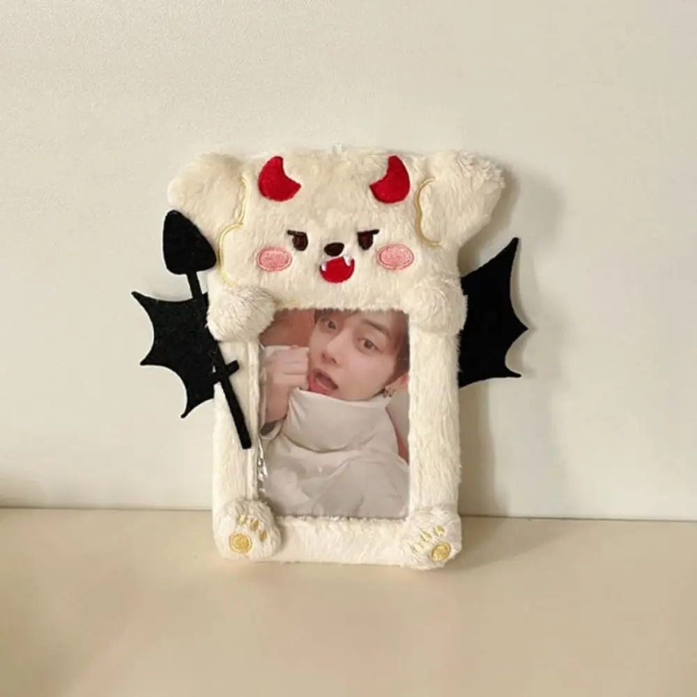 Fashion Devil/Angel Photocard Case Cartoon Photo Card Holder Multifunctional Bag Keychain GIft