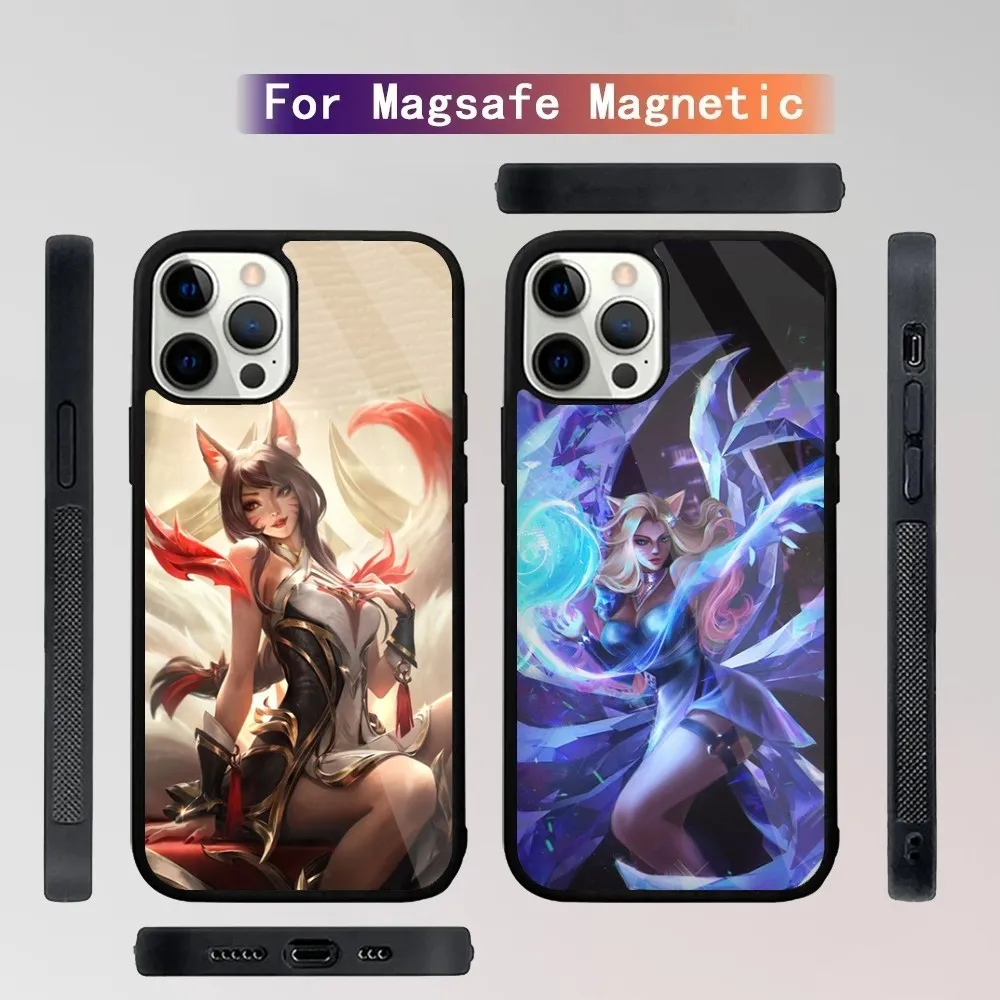 Game Ahri L-LeagueS of Legends Phone Case For iPhone 16,15,14,13,12,11,Plus,Pro,Max Mini Magsafe Magnetic Wireless Charging