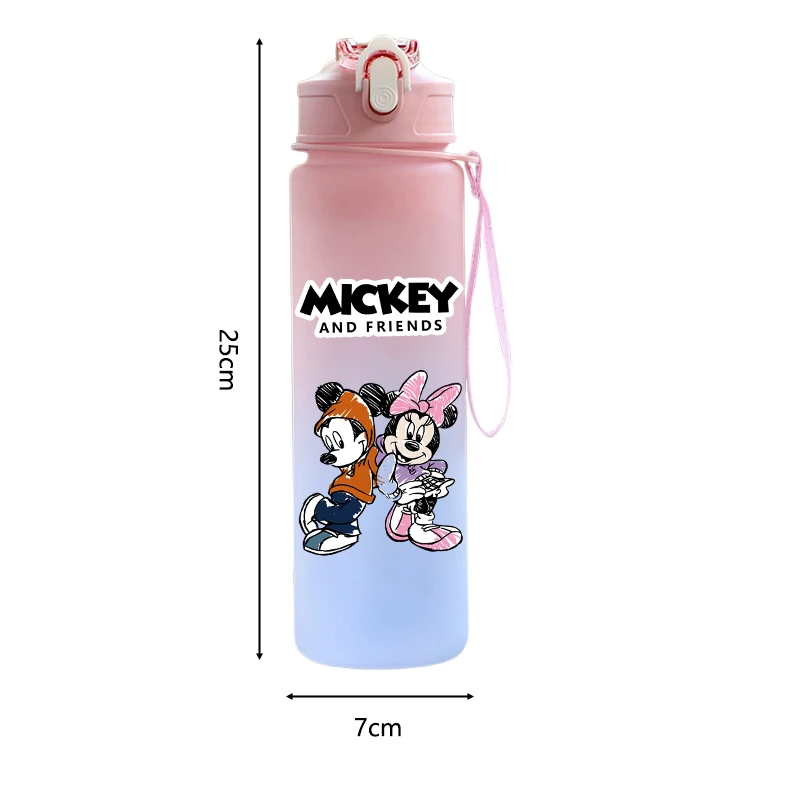 Large Capacity Sport 750ml Mickey Mouse Water Bottle Leak Proof Colorful Plastic Drinking Outdoor Travel Portable Water Cup