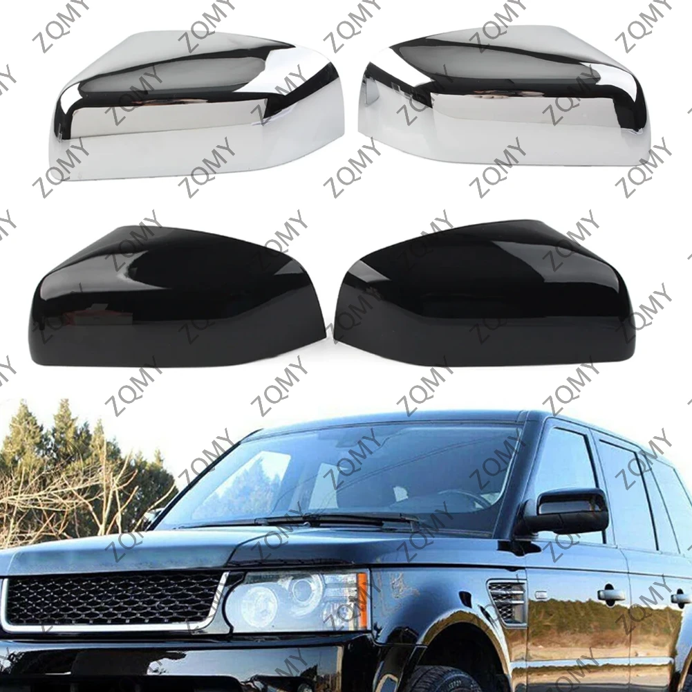 2pcs Car Rearview Mirror Cover Cap Replacement For Land Rover LR4 Discovery 4 LR2 Range Rover Sport Freelander 2