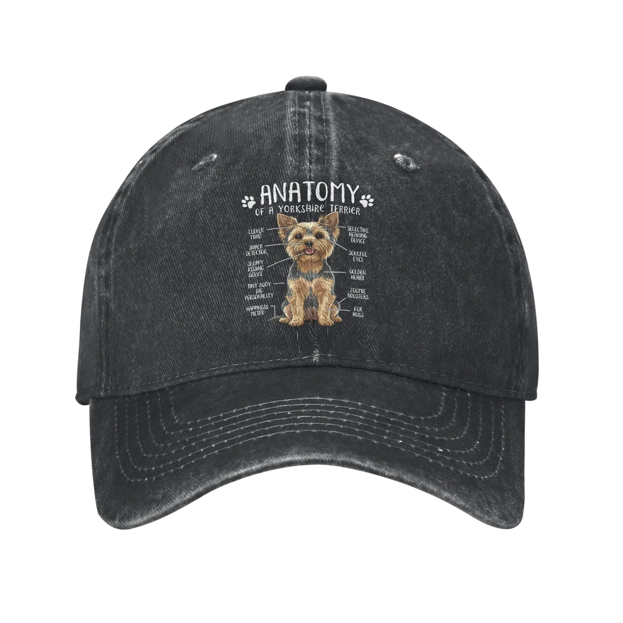 Funny Yorkie Mom Yorkshire Terrier Dog  Unisex Baseball Caps  Distressed Denim Caps Hat Outdoor All Seasons Travel Snapback Cap