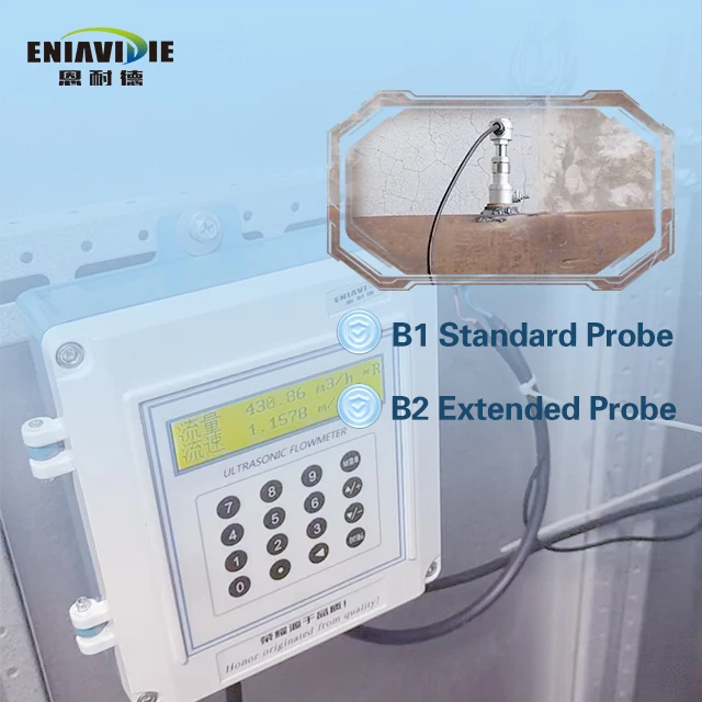 Insteek Ultrasone flowmeter B2 Lange insteeksensor voor buizen met dikkere wa