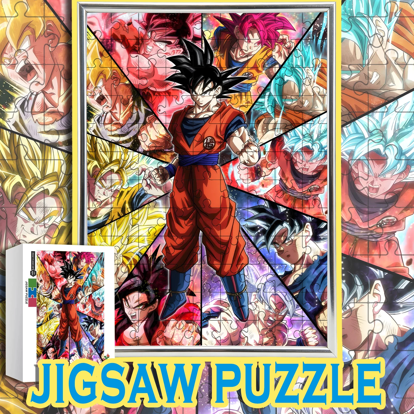 

Классический арт-пазл Dragon Ball: Гоку во всех формах, высокая сложность, 108-1000 деталей, подарок