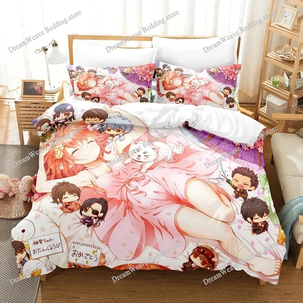 

Anime GINTAMA Gintoki Bedding Set Boys Girls Twin Queen Size Duvet Cover Pillowcase Bed Kids Adult Home Textileextile