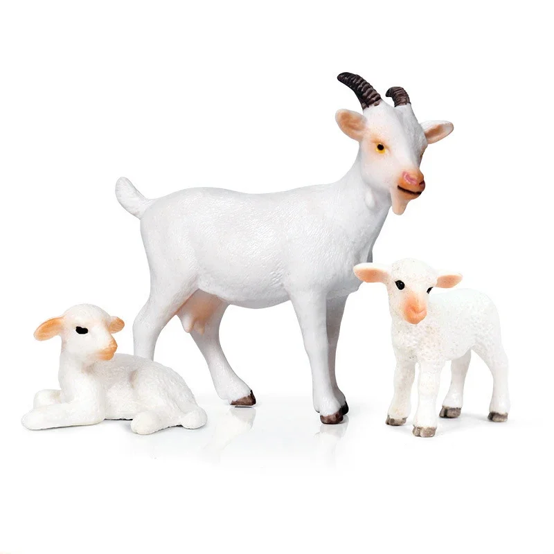 Figuritas de animales realistas, figuras de acción de Rancho simulado, modelos de granja, oveja, Cabra, antílope, juguetes educativos para niños, regalos para niños