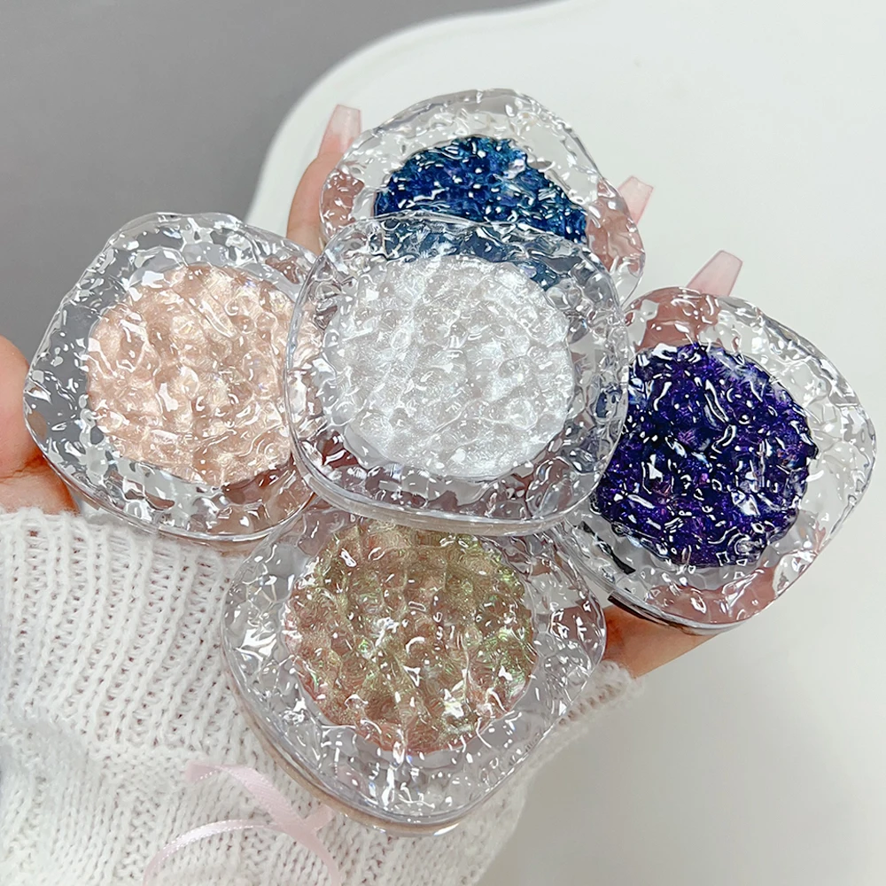 Waterproof Glitter Blue Eyeshadow Monochrome Palette Diamond Highlighter Sequin Eye Shadow Pigment Shiny Lying Silkworm Makeup