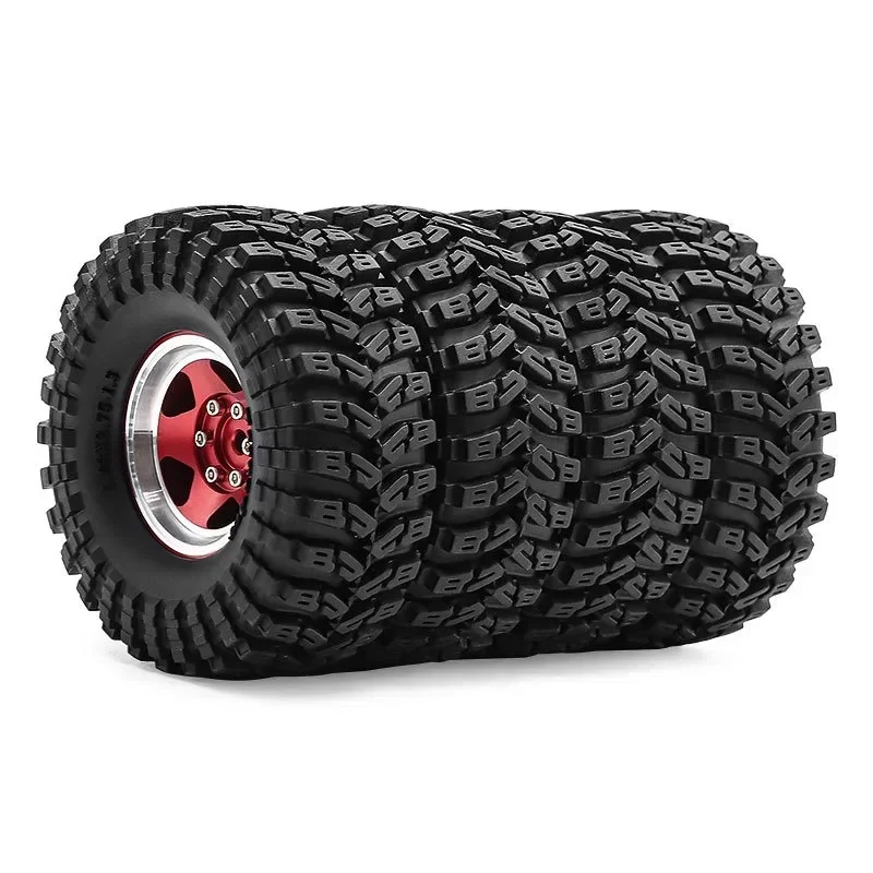 4pcs 1.3 in Wheels Soft Sticky Rubber Tires for 1/24 1/18 SCX24 TRX4M RC Crawler Car,RC 1.3