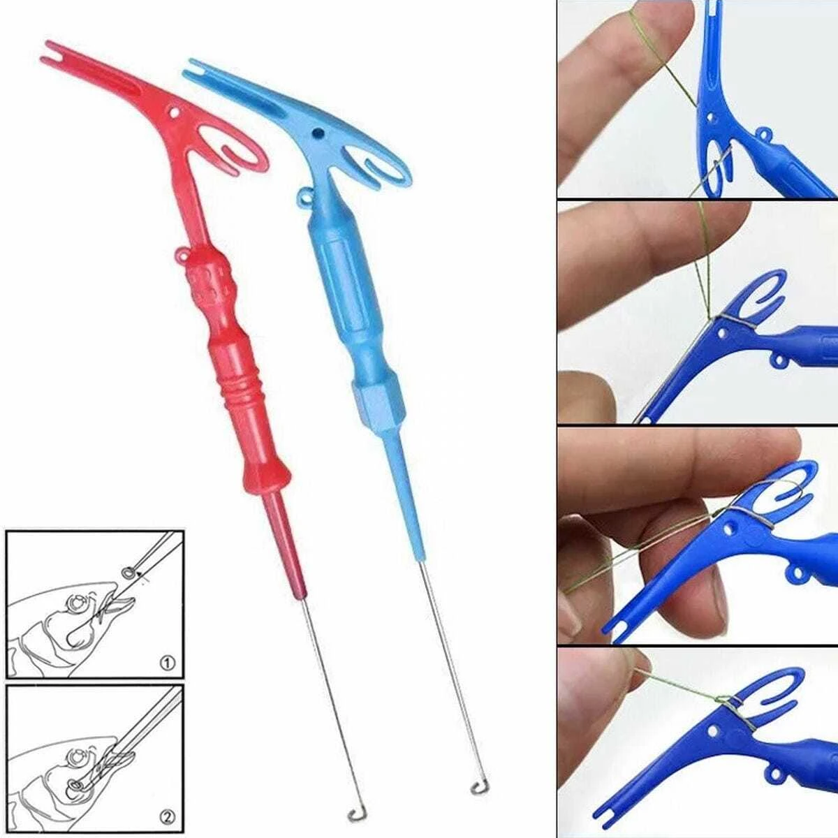 2pcs Security Extractor Fishing Universal Fly Nail Knot Tying Tools Extractor Hook Remover Quick Knot Tying Loop Knot Tyer Tool