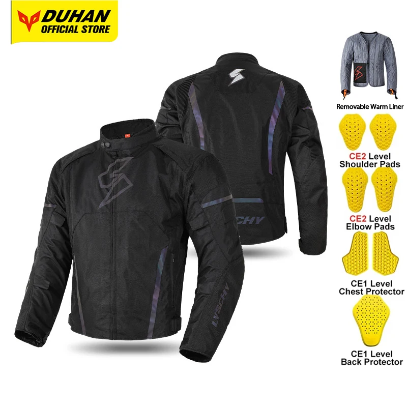 

Waterproof Motorcycle Jacket With Removable Liner Anti Fall CE Level-2 Motocross Jacket Men Warm Motorbike Jacket Four Seasons