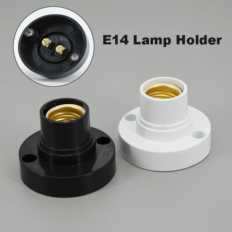 1pcs White Black E14 Lamp Holder Light Bulb Screw Socket Conversion Lampholders Surface Fixing Base Holder B4