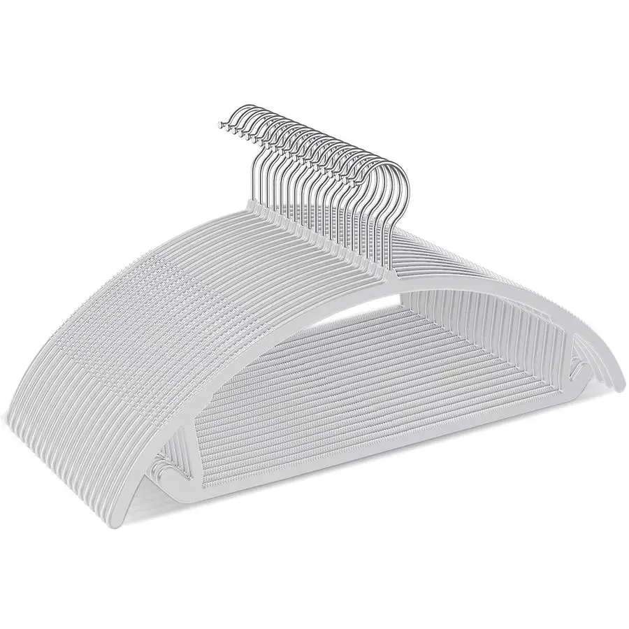 

Plastic Hangers 50 Pack No Shoulder Bump Suit Hangers Non Slip Space Saving Clothes Hangers Curved Design to Protect Clothes Sha