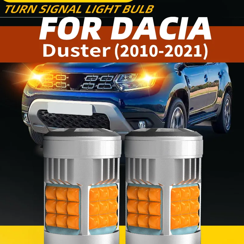 2pcs Car LED Turn Signal Lights Bulbs Front/Rear Direction Indicator Amber For Dacia Duster MK1/2 HS HM 2021 2020 2018 2012 2017