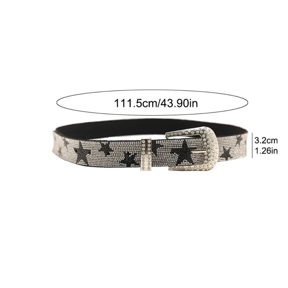ファッション Y2K 五芒星ベルトストラップバックルパンク光沢のあるスターウエストバンドヴィンテージ誇張ジーンズ装飾ウエストアクセサリー