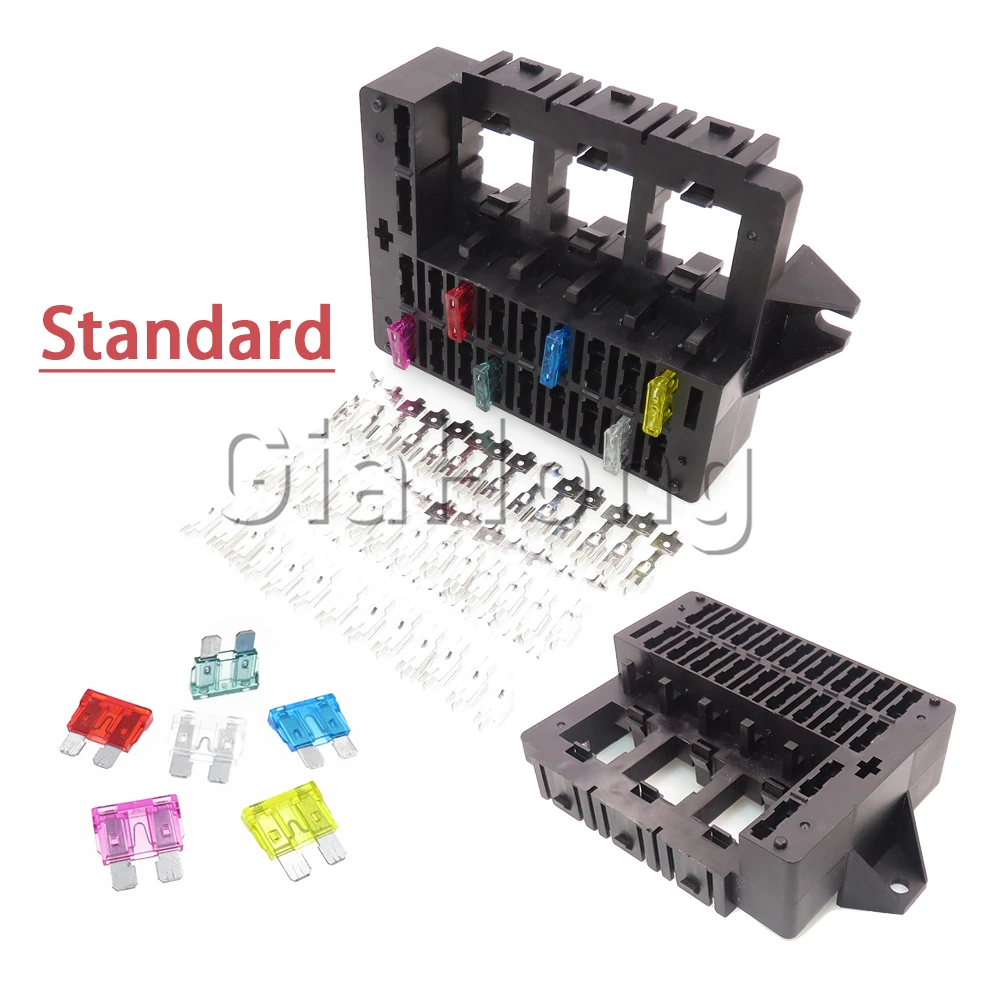 1 Set 20 Ways AC Assembly Middle Fuse Block Standard Blade Fuse Holder With 40pcs Terminals for Auto Car Truck Trailer