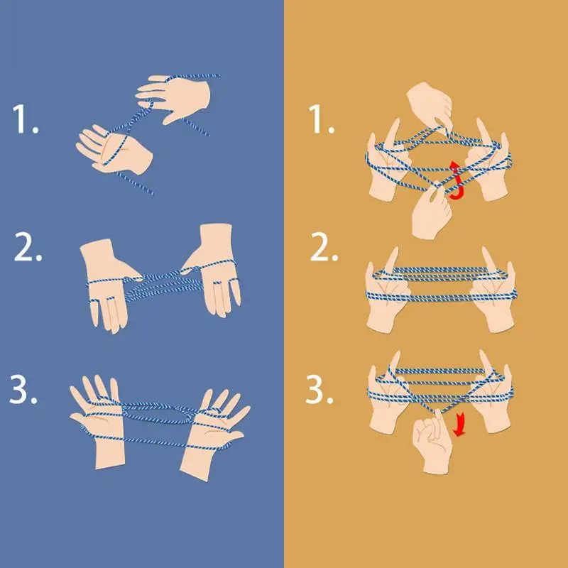 Cradle String Game Toy Hand Rope Puzzle Trick Interactief speelgoed Educatief String Speelbal Handtouw voor 3 jaar oude jongens en meisjes