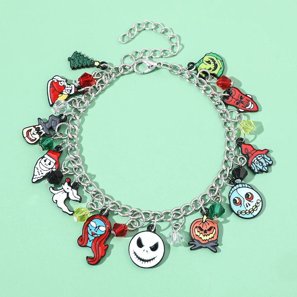 The Nightmare Before Christmas Accessories Jack Skellington Sally Oogie Boogie Jewelry Charms Bracelets for Women 2023 Trend