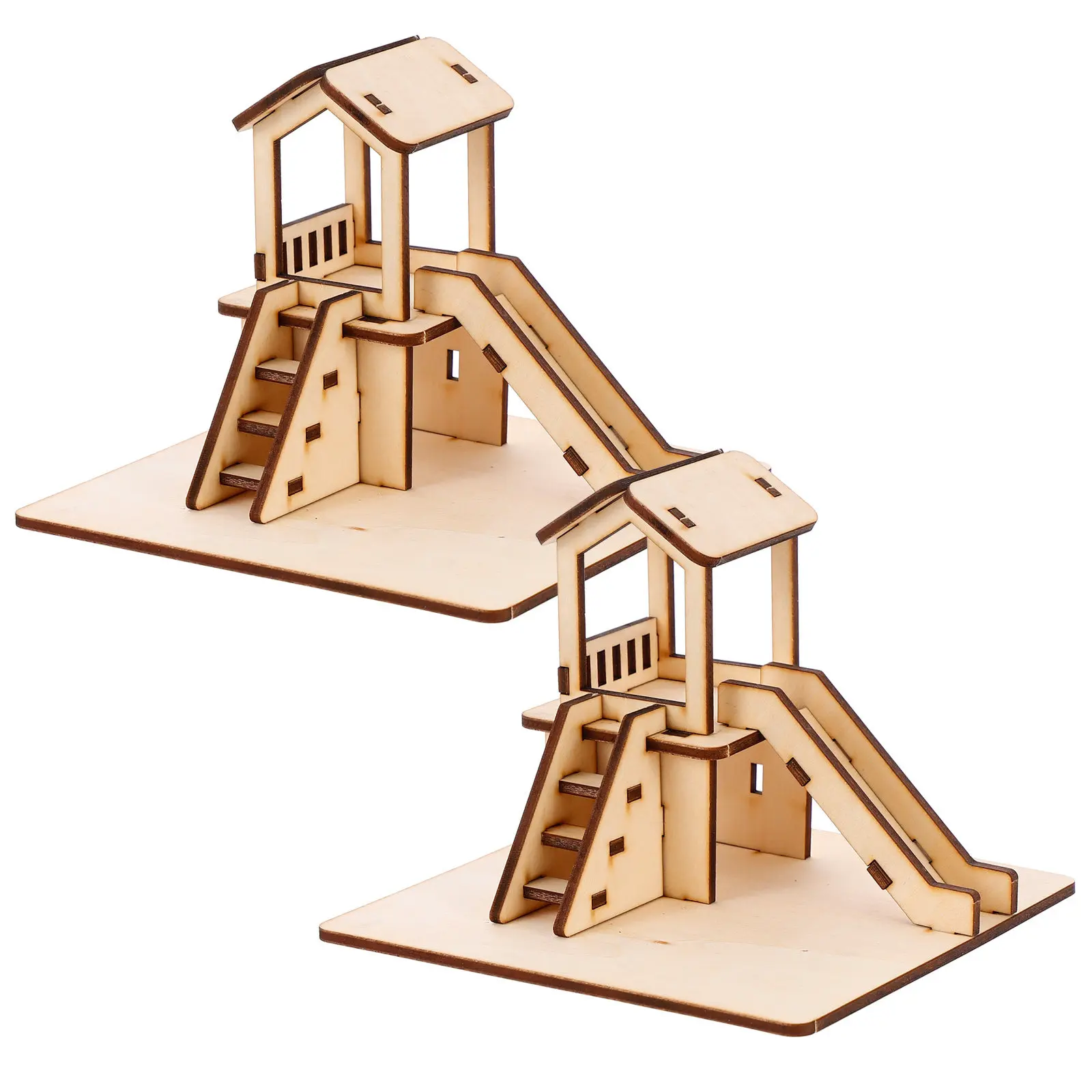 

2Sets Wooden Slide Puzzle Educational DIY Learning Kit Kids Creativity Hands-on Building Set Wooden Puzzle Model