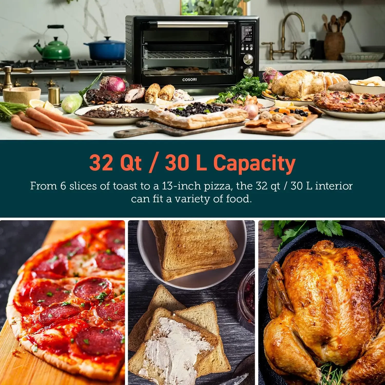 13-in-1 Air Fryer Toaster Oven Combo, Airfryer Rotisserie Sous Vide Convection Oven Countertop, Bake, Broil, Roast, Dehydrate