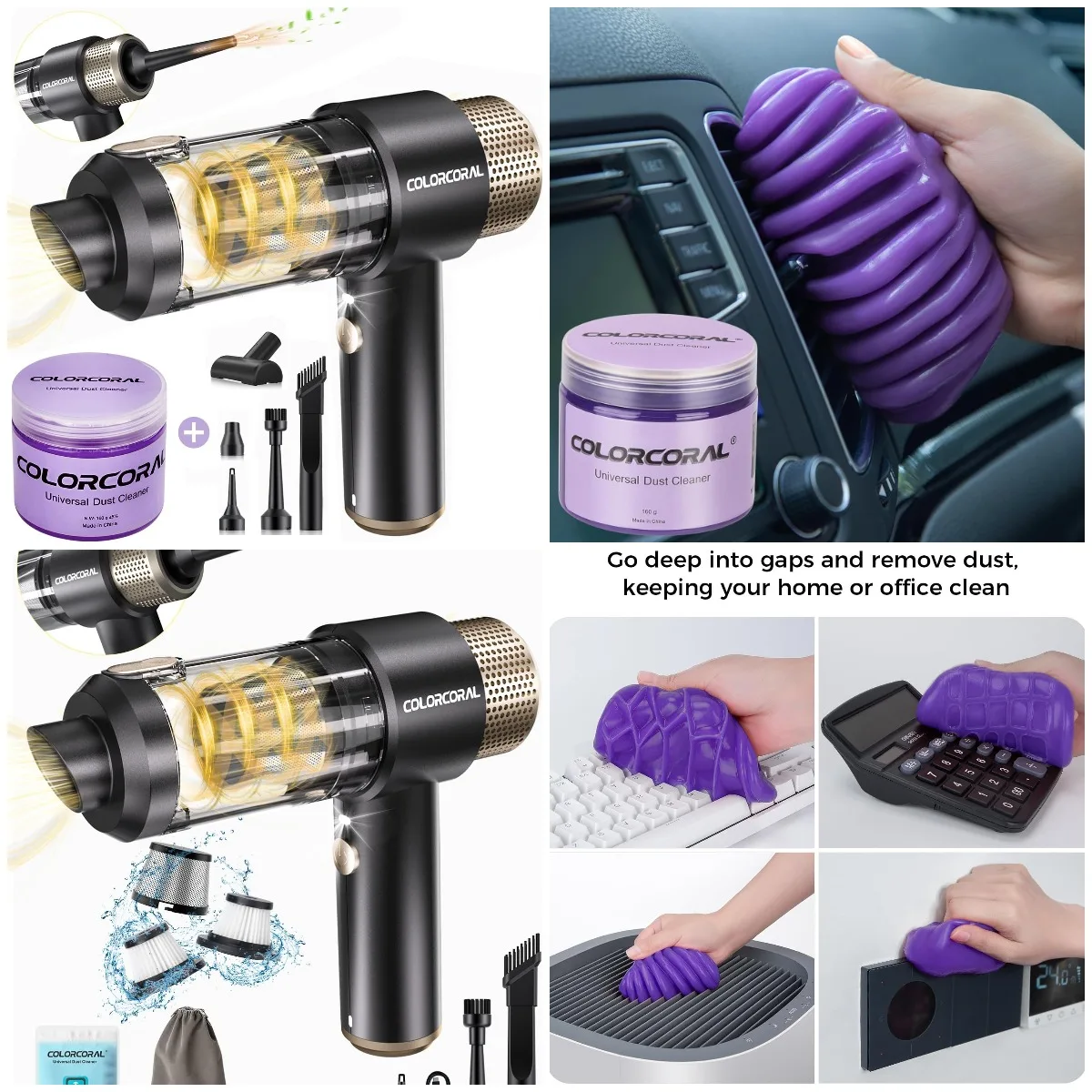 

Handheld Vacuum & Air Duster for Keyboard, Laptop, Car, and Home Cleaning