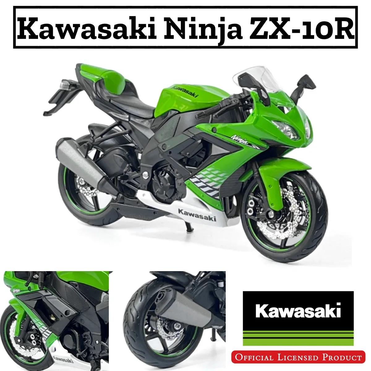 

1:12 Scale Kawasaki Ninja ZX-10R Replica Diecast Model Motorcycle Decoration Collection Gift for Boys and Model Collectors