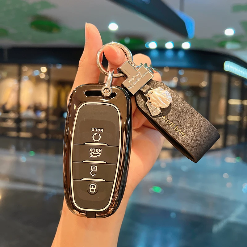 

Aluminum Alloy for Hongqi HS5 HS7 EHS9 H9 H5 Car Key Case High Grade Shell Buckle Bag Men Women's Decoration Car Key Cover