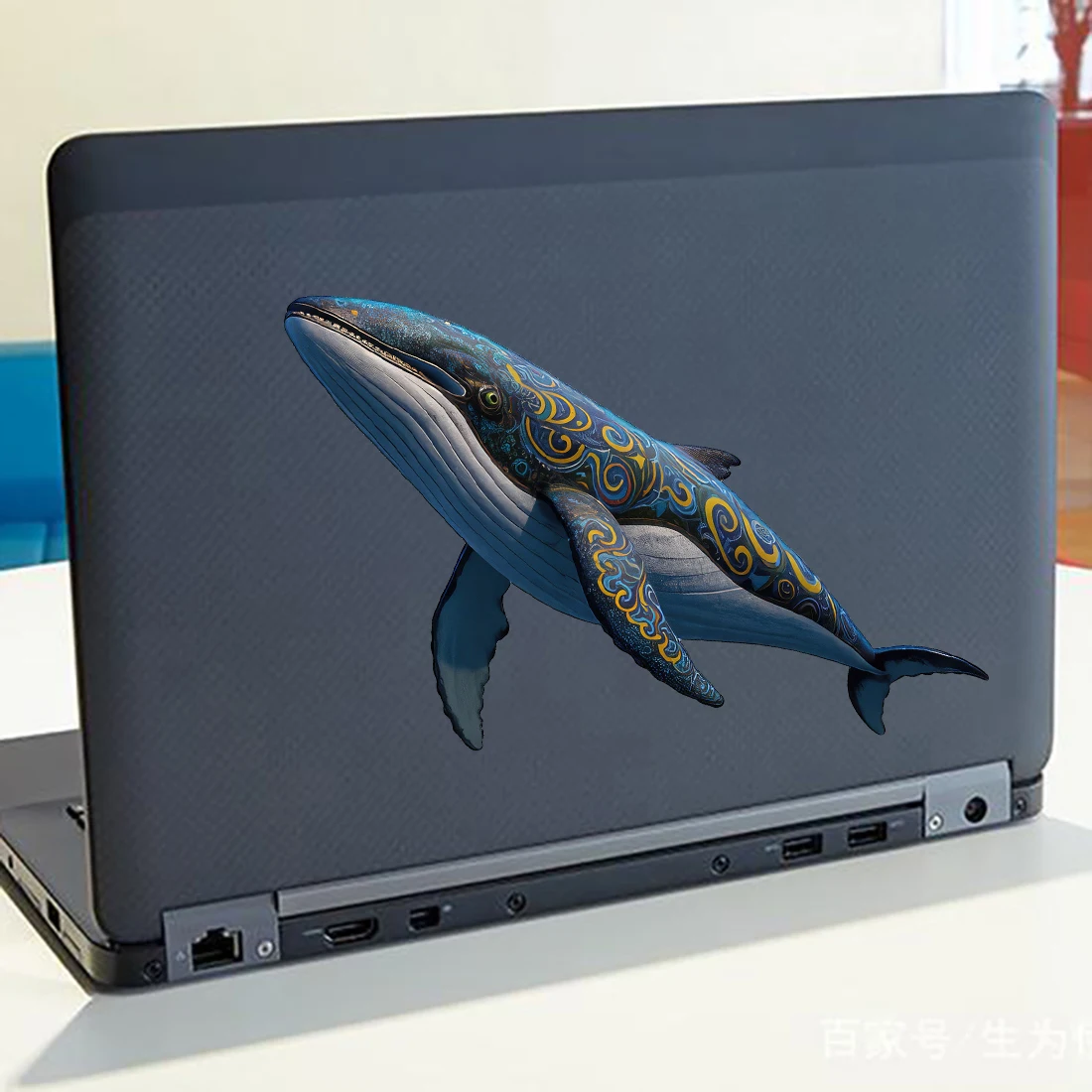 Three Ratels Mysterious Pattern Whale Art Wall Stickers for home Decoration Furniture computer stickers car body decals