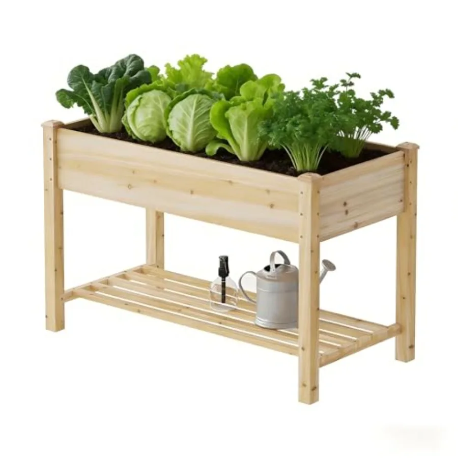 

Wooden Raised Garden Bed, Planter Box with Legs, Raised Planter -Grow Herbs and Vegetables Outdoors ly Rot-Resistant - Unmatche