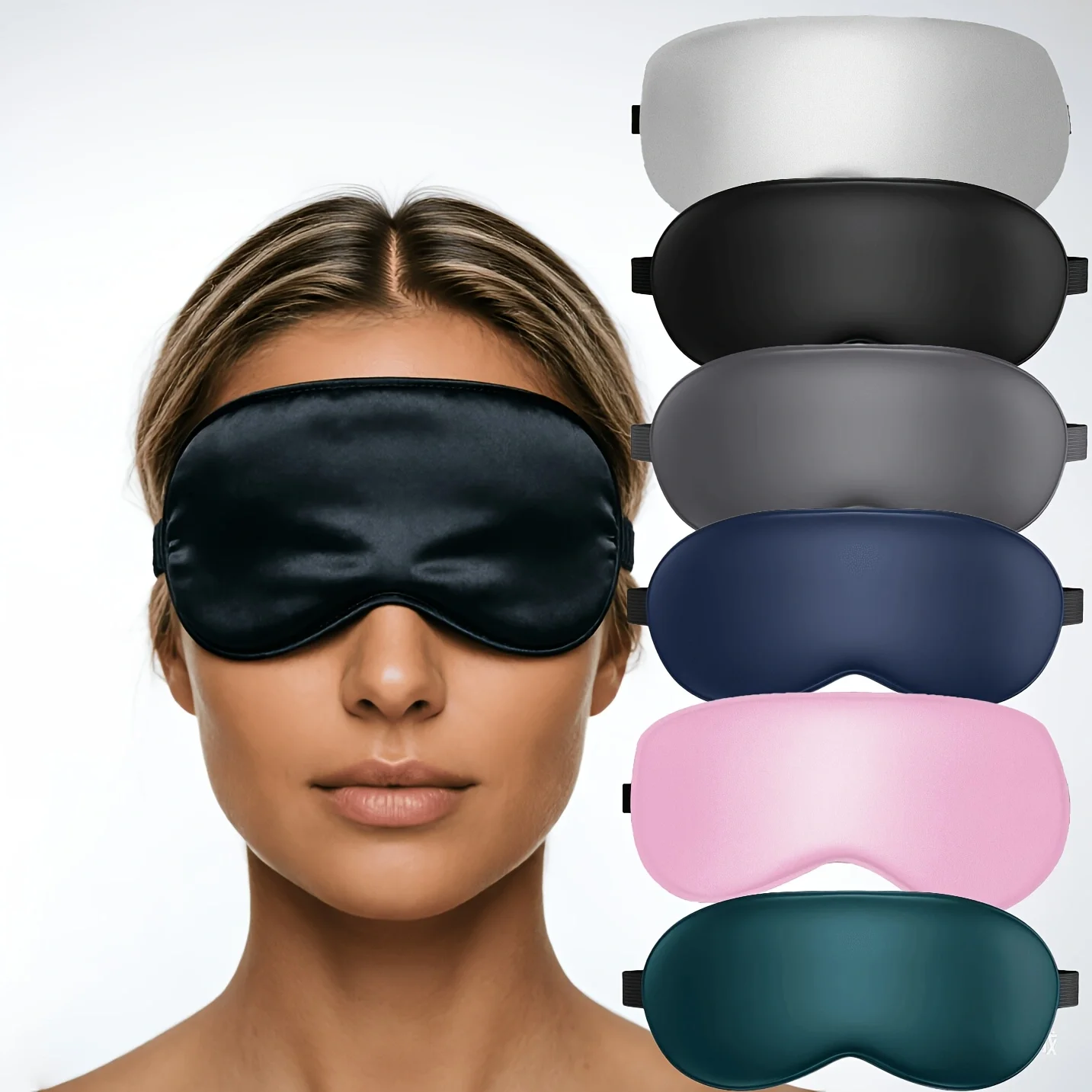 Silky Sleep Mask, Gentle Eye Mask for Skin & Eyelashes, Comfortable Blackout Eye Shade for Night Sleep, Portable Travel Eye Cove