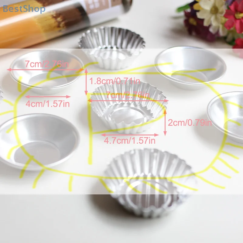 

(●'◡'●)#(●'◡'●)Aluminum Alloy Mini Egg Tart Molds Non-stick